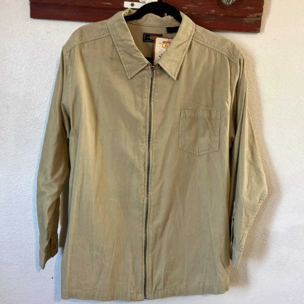Route 66 Plus Size Lightweight Corduroy Zipper Shirt‎ Jacket